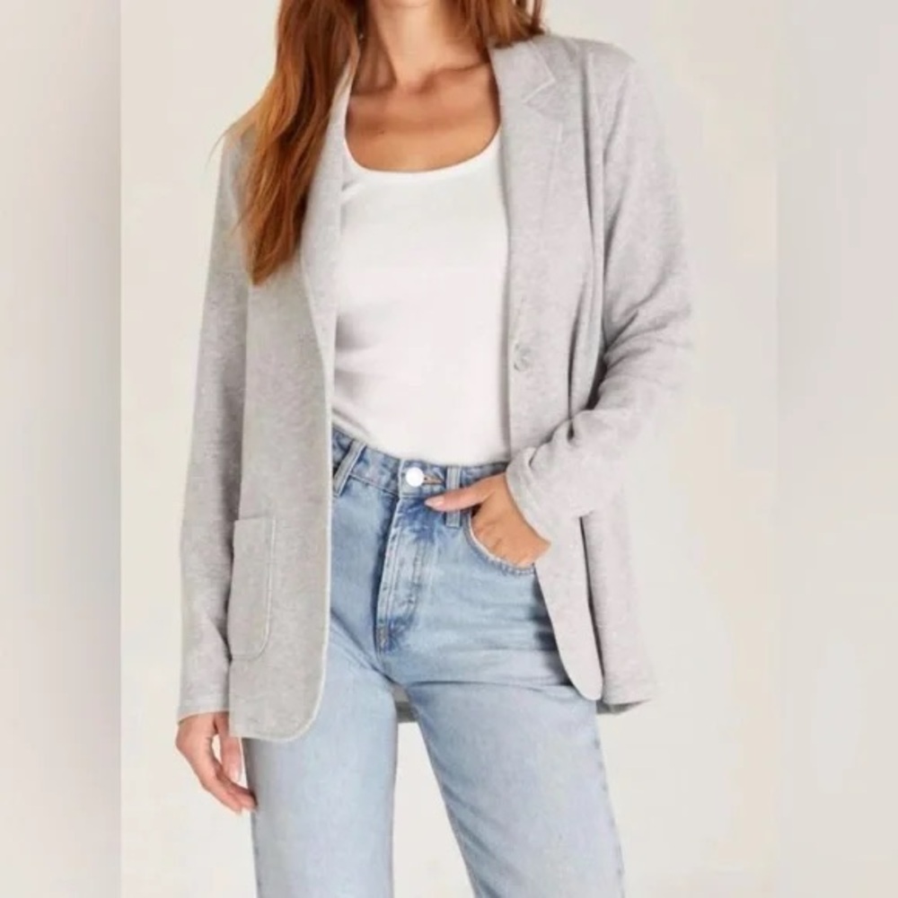 Z Supply Active Heather Gray Knit Blazer